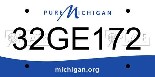 32GE172 Michigan License Plate