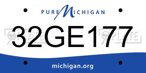 32GE177 Michigan License Plate