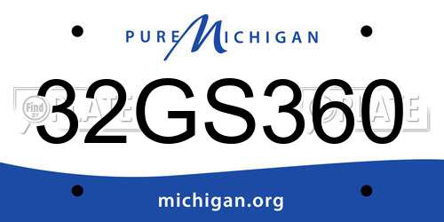 32GS360 Michigan License Plate