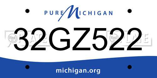 32GZ522 Michigan License Plate