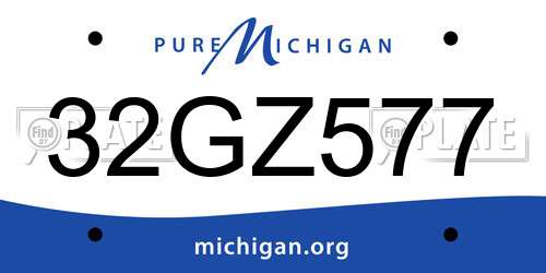 32GZ577 Michigan License Plate