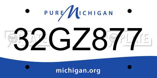 32GZ877 Michigan License Plate