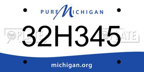 32H345 Michigan License Plate