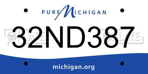 32ND387 Michigan License Plate