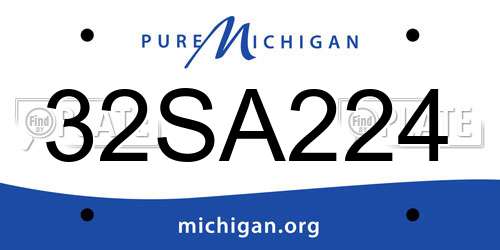 32SA224 Michigan License Plate