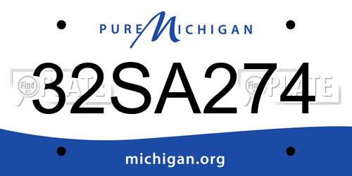 32SA274 Michigan License Plate