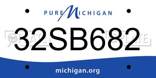 32SB682 Michigan License Plate
