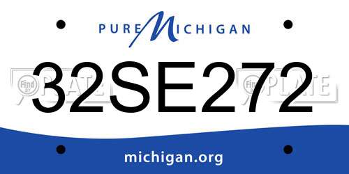 32SE272 Michigan License Plate