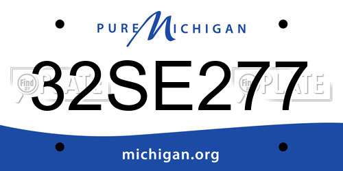 32SE277 Michigan License Plate