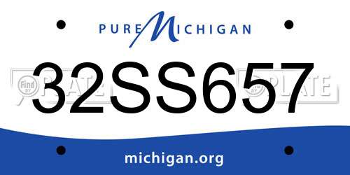 32SS657 Michigan License Plate