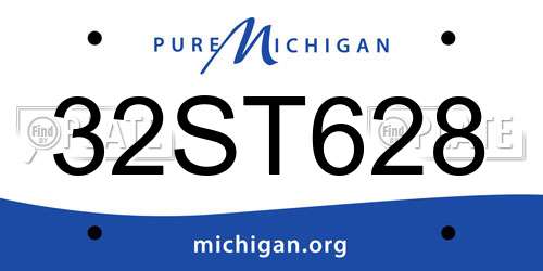 32ST628 Michigan License Plate