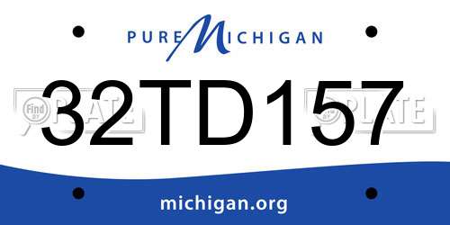 32TD157 Michigan License Plate