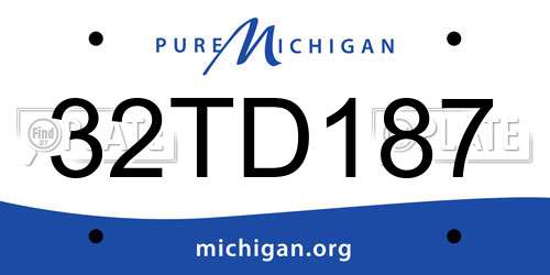 32TD187 Michigan License Plate