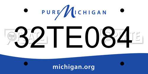 32TE084 Michigan License Plate