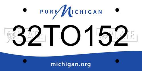 32TO152 Michigan License Plate