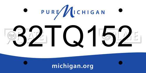 32TQ152 Michigan License Plate