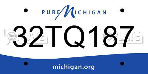 32TQ187 Michigan License Plate