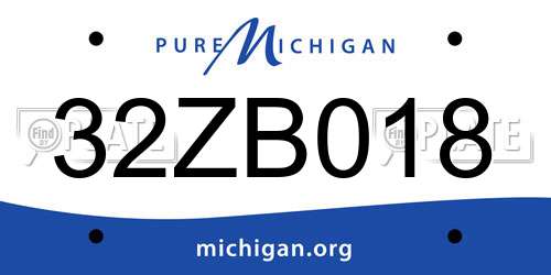 32ZB018 Michigan License Plate