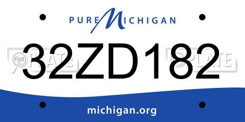 32ZD182 Michigan License Plate