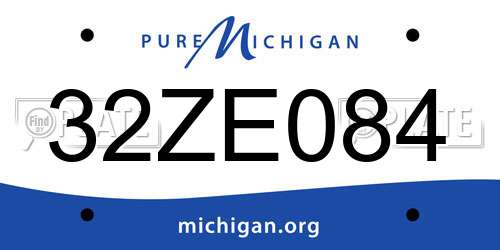 32ZE084 Michigan License Plate