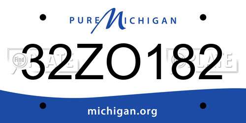 32ZO182 Michigan License Plate