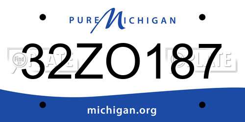 32ZO187 Michigan License Plate