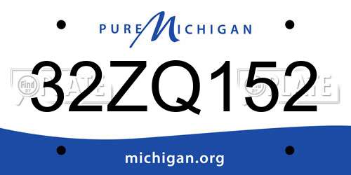 32ZQ152 Michigan License Plate