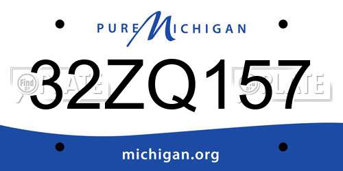 32ZQ157 Michigan License Plate