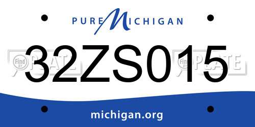 32ZS015 Michigan License Plate