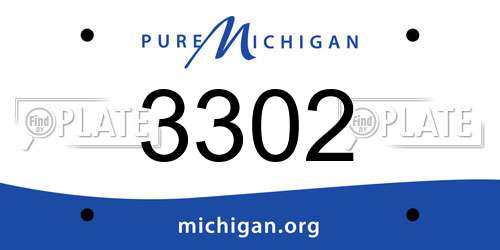 3302 Michigan License Plate
