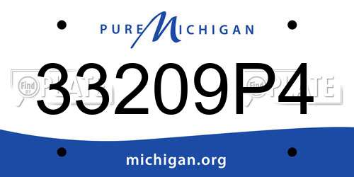 33209P4 Michigan License Plate