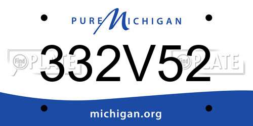 332V52 Michigan License Plate