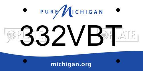332VBT Michigan License Plate