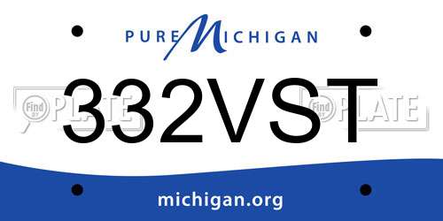 332VST Michigan License Plate