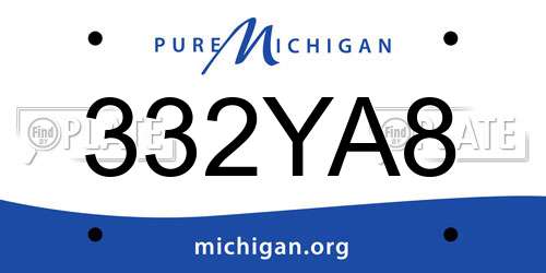 332YA8 Michigan License Plate