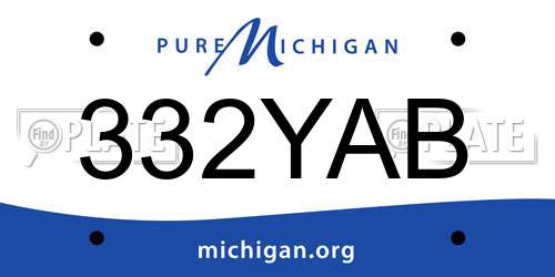 332YAB Michigan License Plate