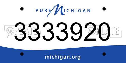 3333920 Michigan License Plate