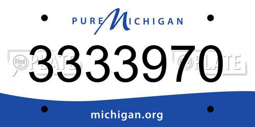3333970 Michigan License Plate