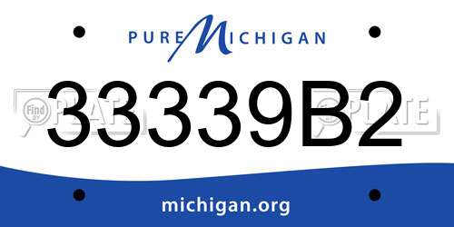 33339B2 Michigan License Plate