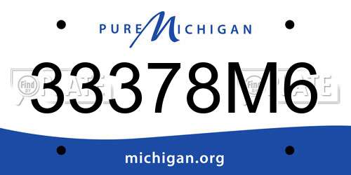 33378M6 Michigan License Plate