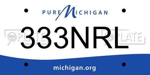 333NRL Michigan License Plate