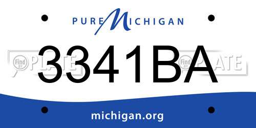 3341BA Michigan License Plate
