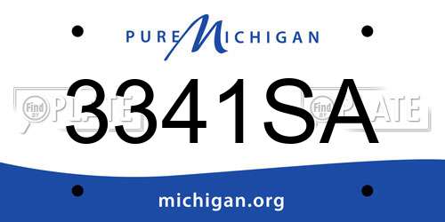 3341SA Michigan License Plate