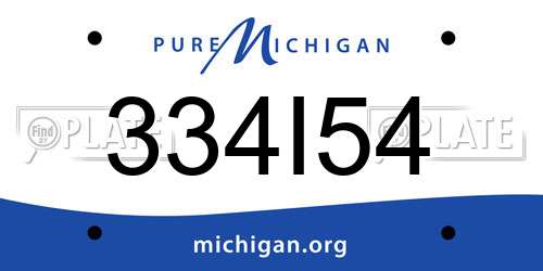 334I54 Michigan License Plate
