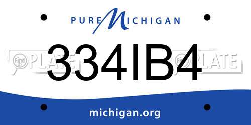 334IB4 Michigan License Plate