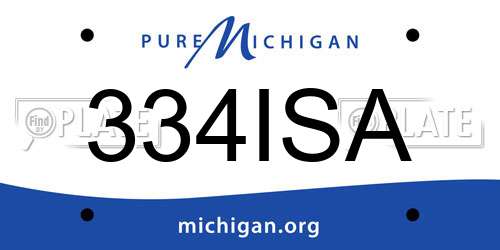334ISA Michigan License Plate