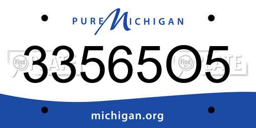 33565O5 Michigan License Plate
