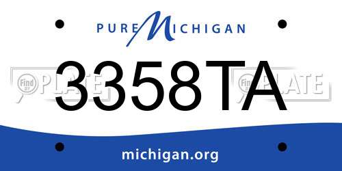 3358TA Michigan License Plate