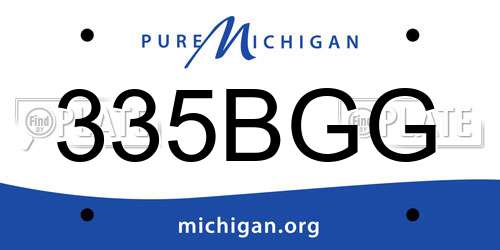 335BGG Michigan License Plate
