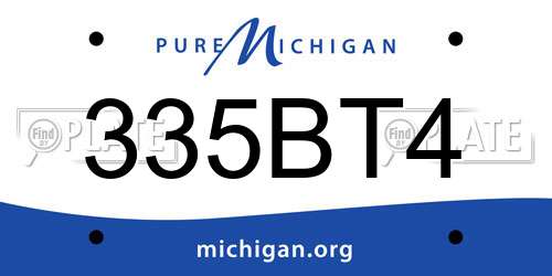 335BT4 Michigan License Plate